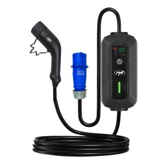 Portable charger PNI KW7 32A, 7.4KW, for electric cars, 230V, single-phase, Type 2 cable with 5-pin connector, with timer