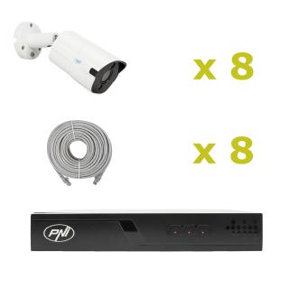 PNI House IP716J POE NVR Video Surveillance Package with 8 IP818J 8MP Cameras and 20m UTP CAT6 Cables