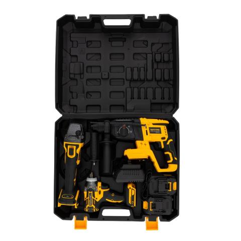 3-in-1 Tool Set ROTOR RSET3 – Rotary Hammer, Angle Grinder, Cordless Drill 21V/3Ah
