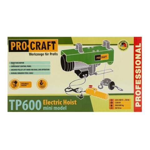 PROCRAFT TP600 Electric Hoist - 600kg Heavy Duty Lifting