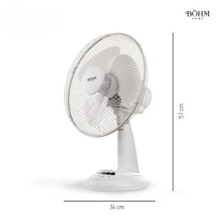 Desk Fan 12" BOHM BLTF-1203, 3 Speeds, 40 W